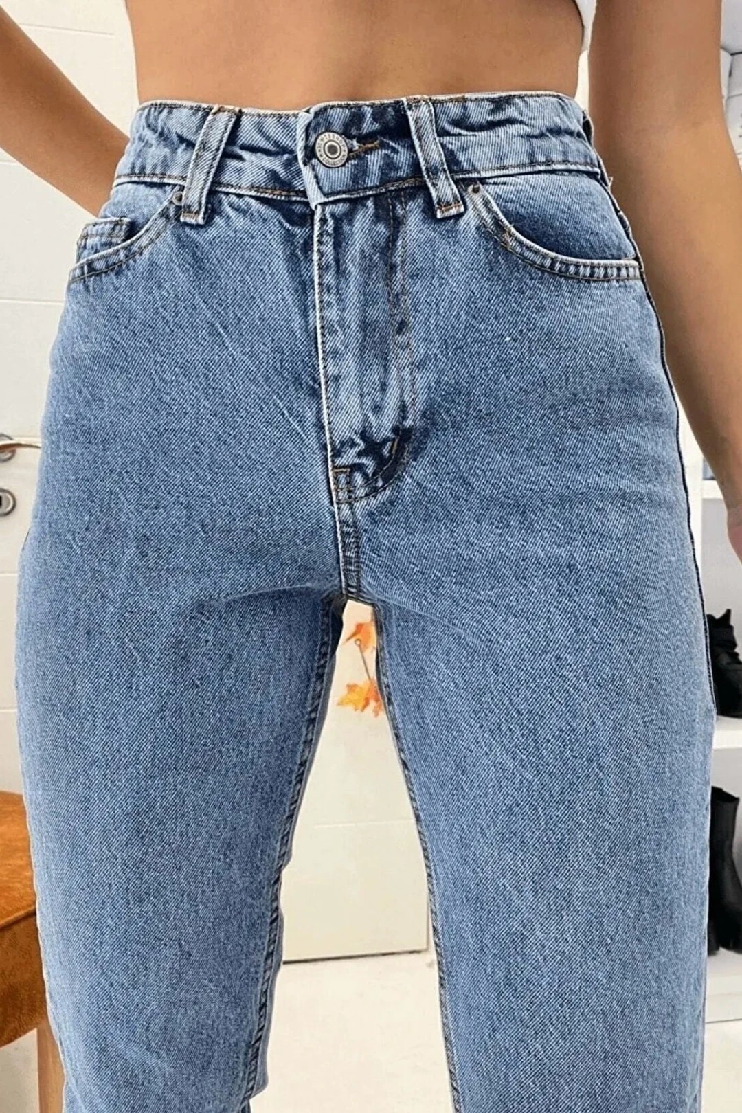 Yüksek Bel Mom Jean 1216B - KAR YIKAMA