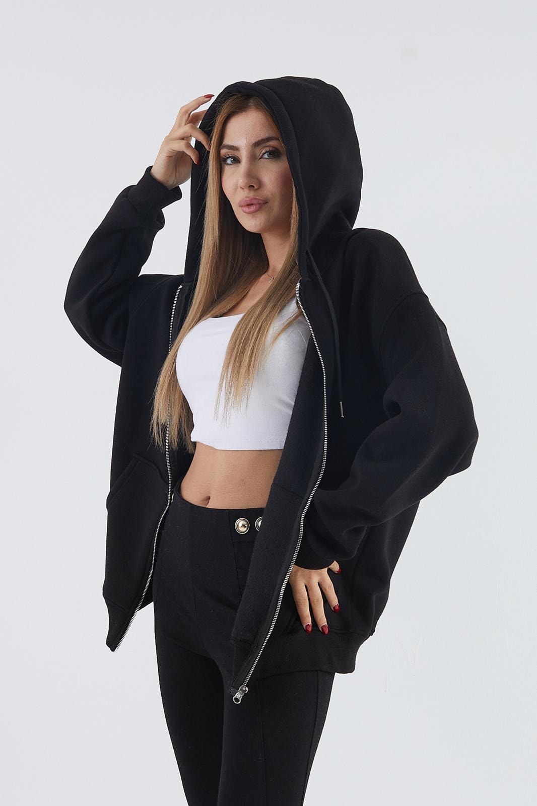 İçi Polarlı Kalın Sweatshirt ZN4545