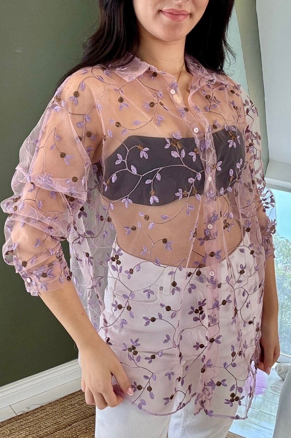 Özel Seri Dantel Gömlek G8332 - pembe