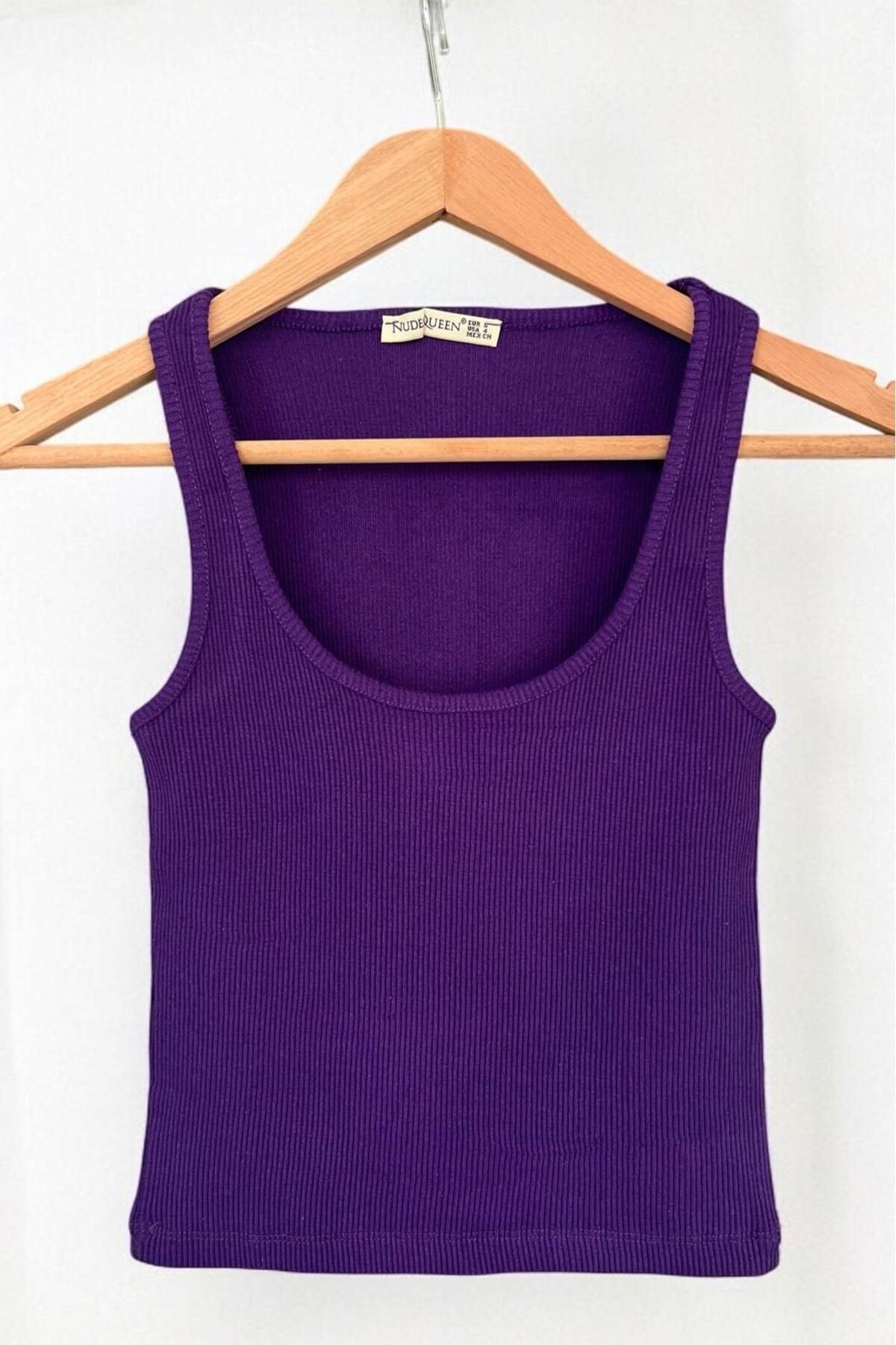 Terletmeyen %100 Pamuk Fitilli Body - mor