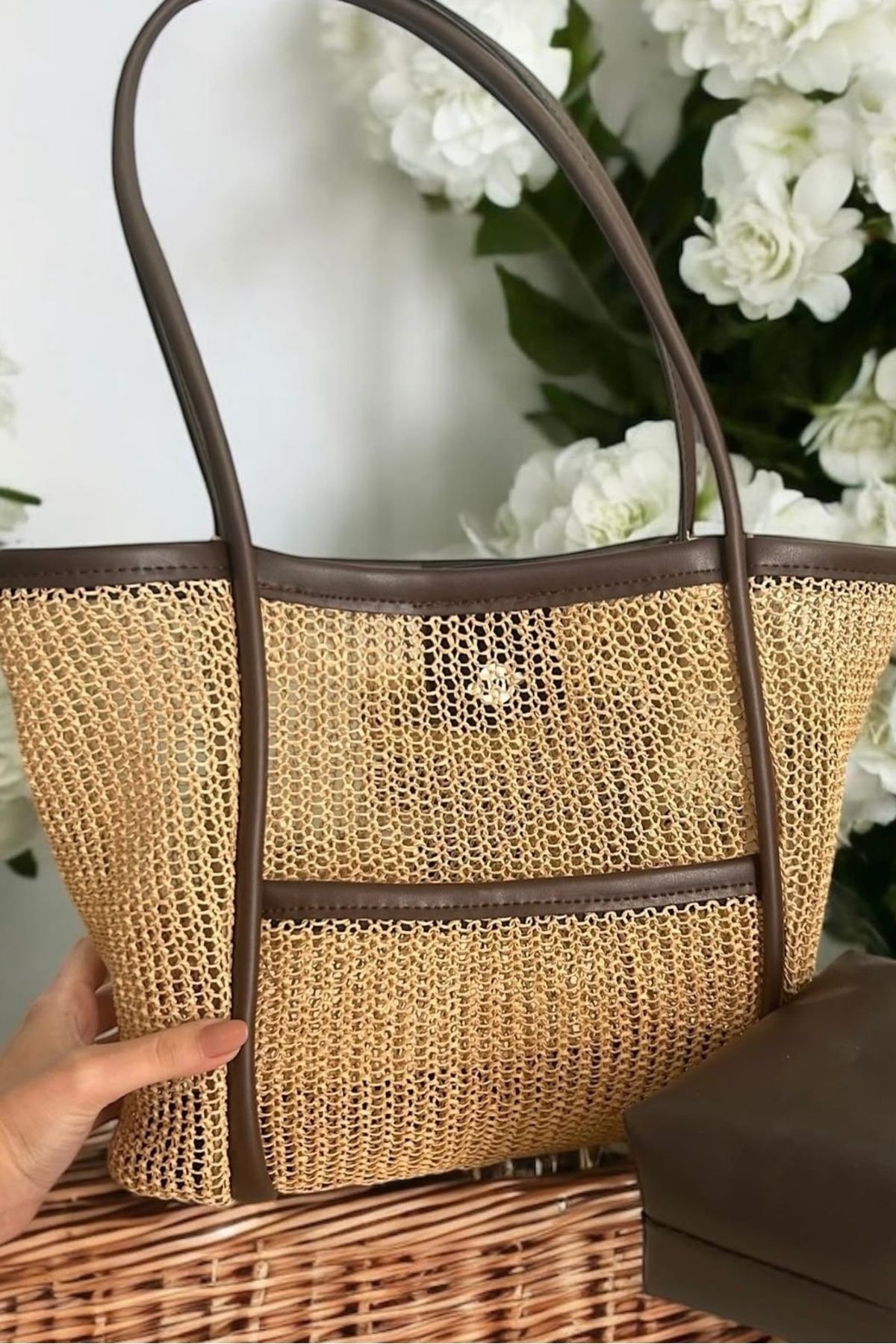Premium Seri Günlük Hasır Çanta HS4975 - kahverengi