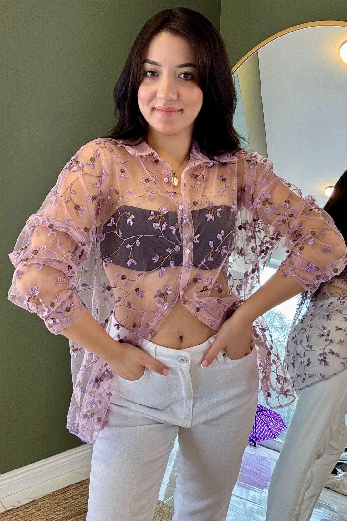 Özel Seri Dantel Gömlek G8332 - pembe