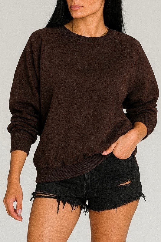 İçi Polarlı Kalın Üç İplik Oversize Sweatshirt BB090882