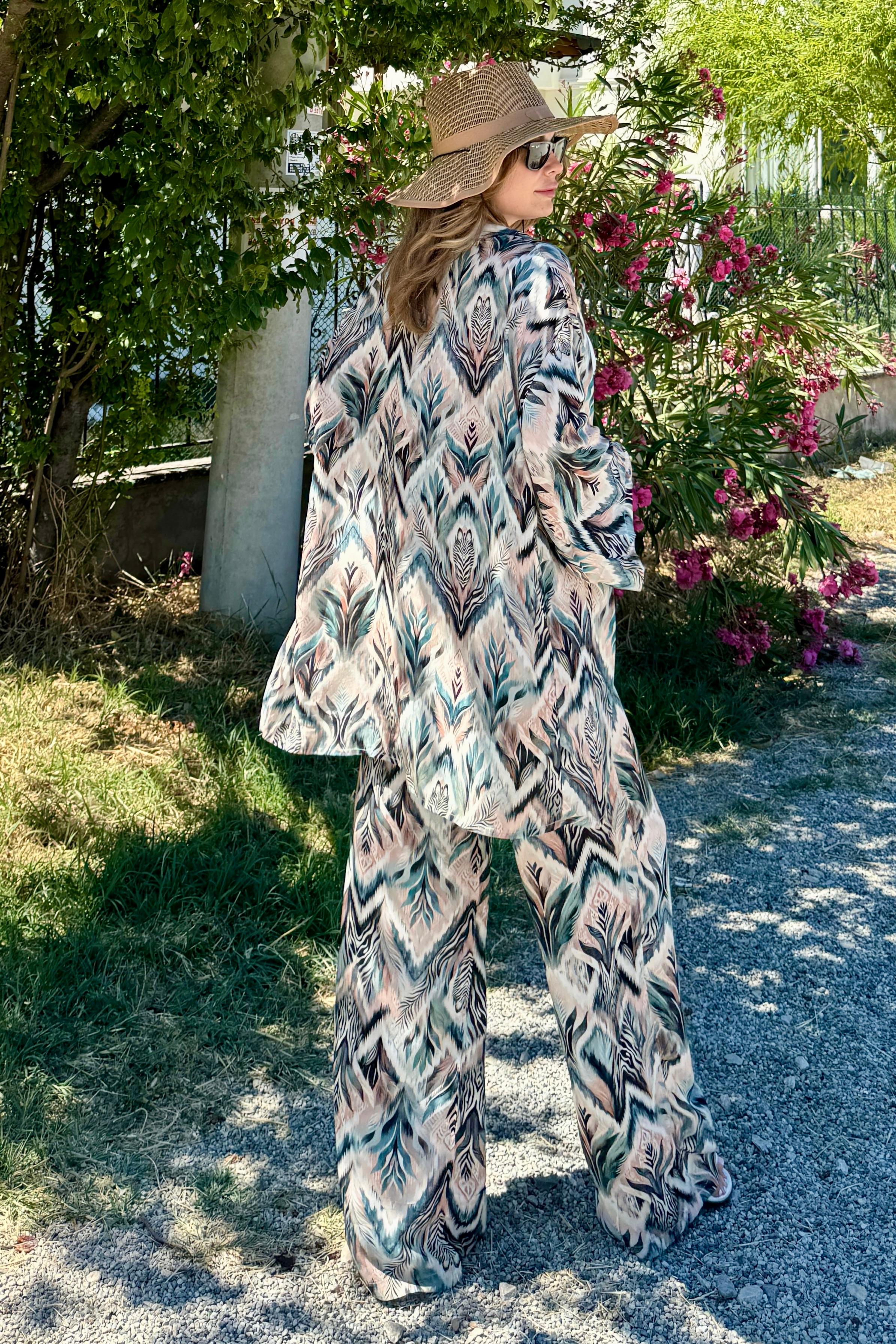Alaçatı Vual Kimono Takım VL6757 - Safari