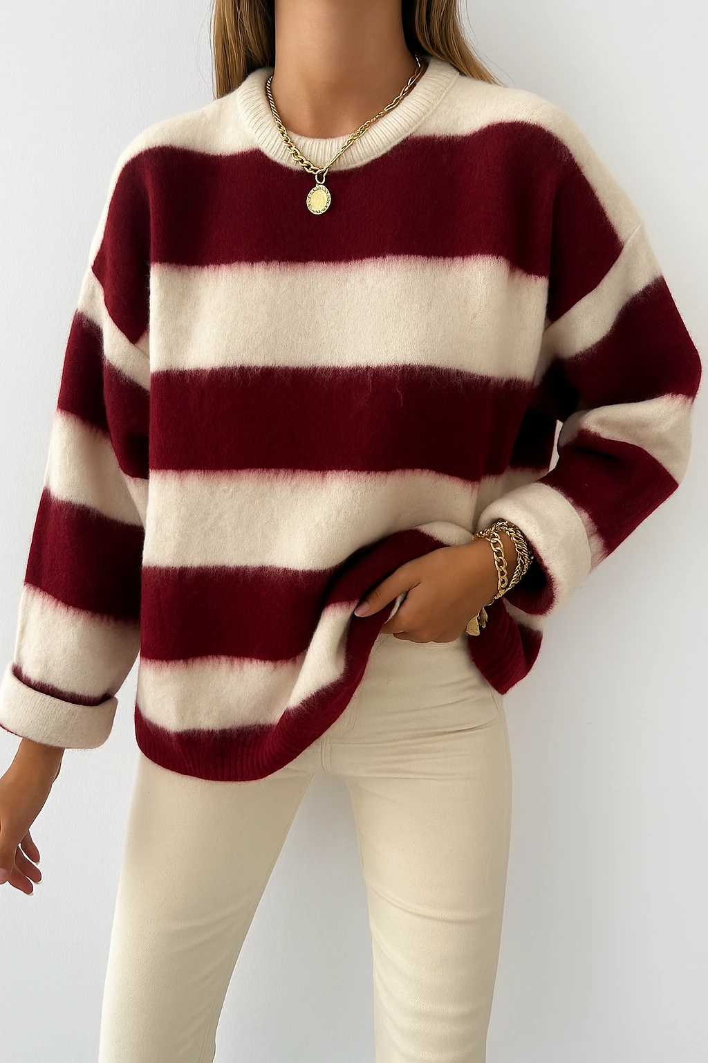 Premium Series Massi Yumoş Kazak D6564 - bordo