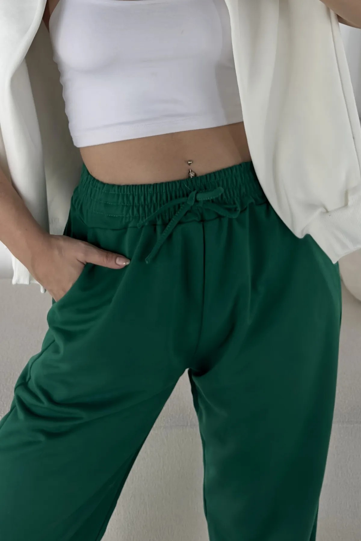 Soft Touch Penye Jogger TS9926 - yeşil