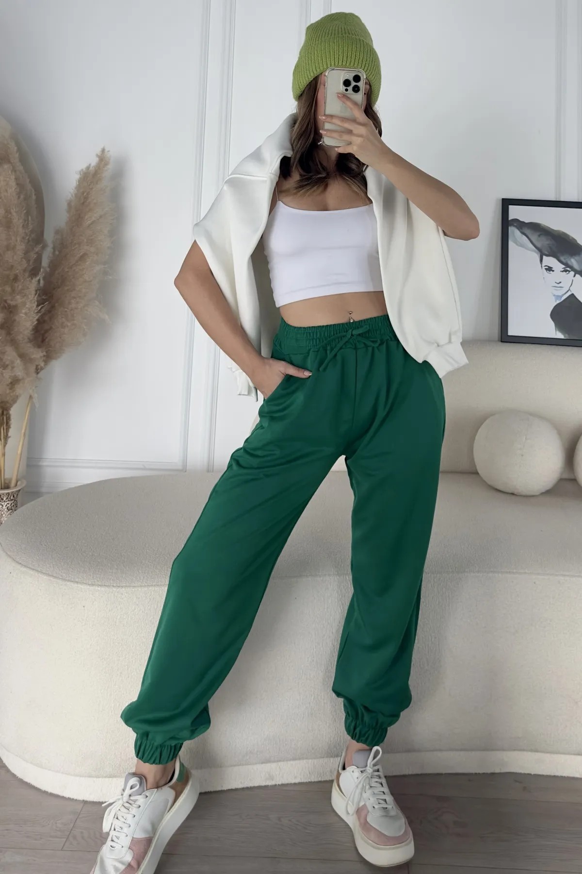 Soft Touch Penye Jogger TS9926 - yeşil