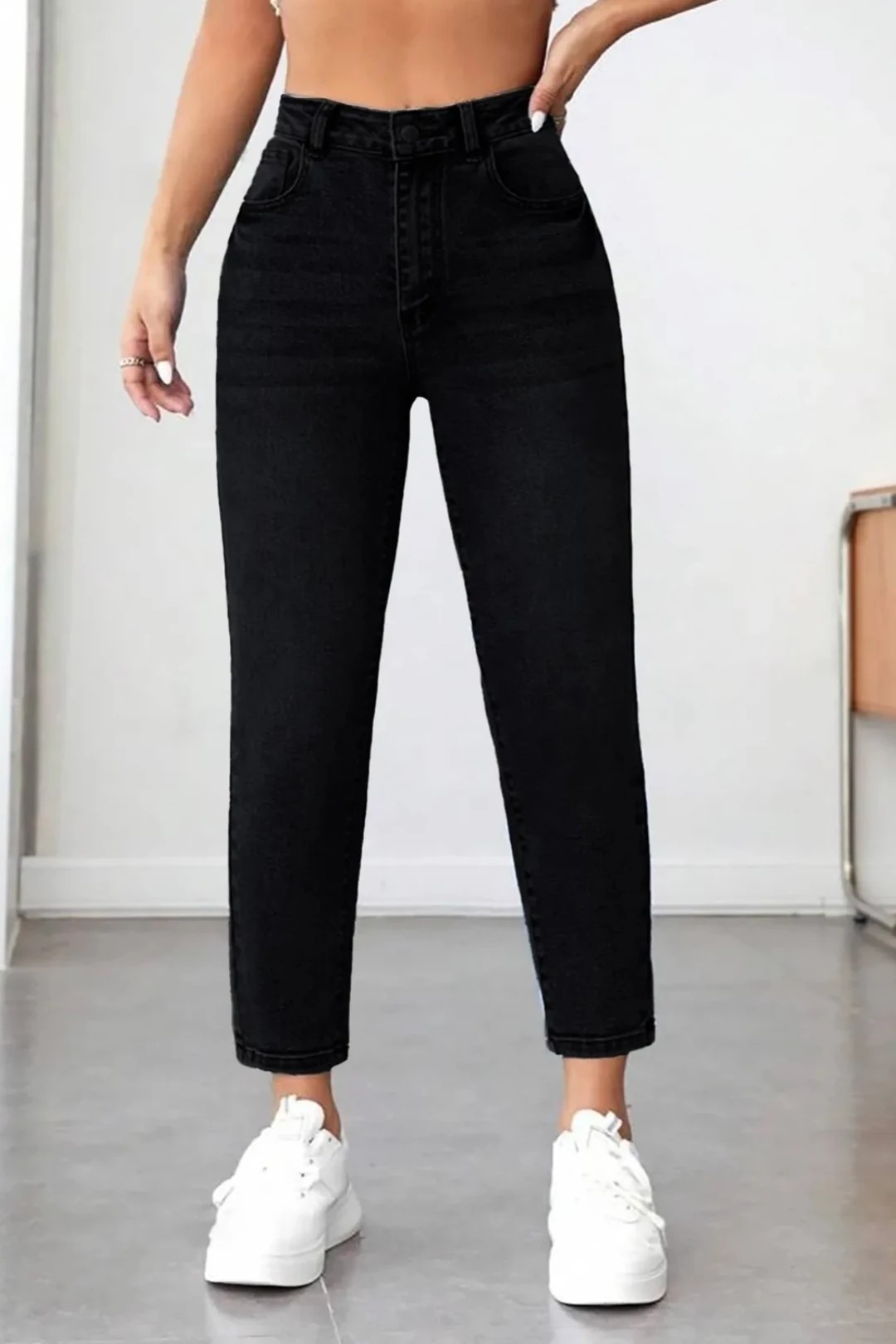 Yüksek Bel Mom Jean 1216B - SİYAH