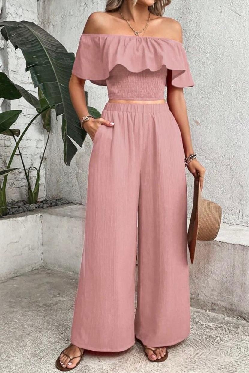 Rozelin İkili Takım (Kolay Ütü) RZ6132 - pembe