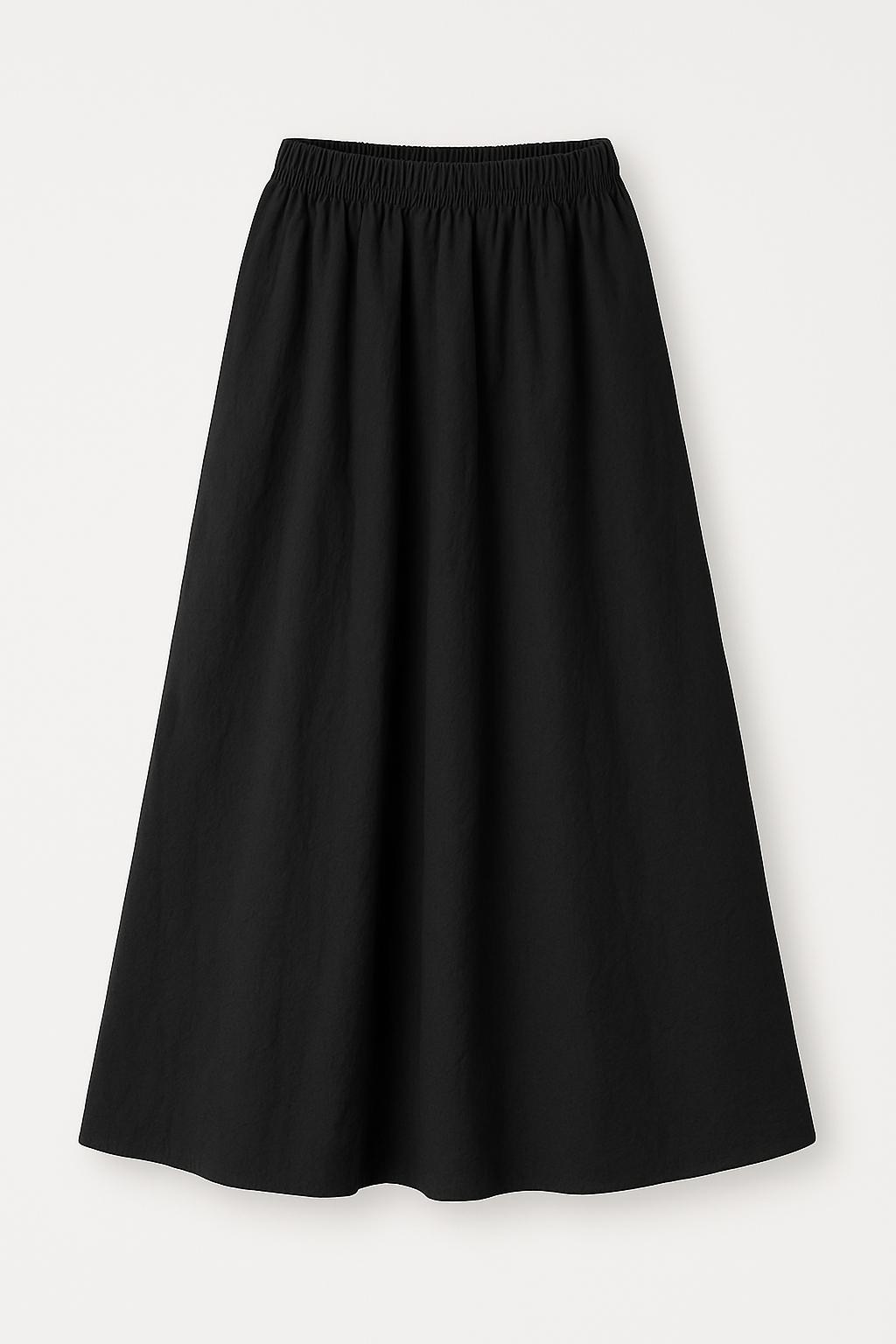 Maxi Boy Kırışık Kumaş Poplin Uzun Etek (94 cm.) FD4012