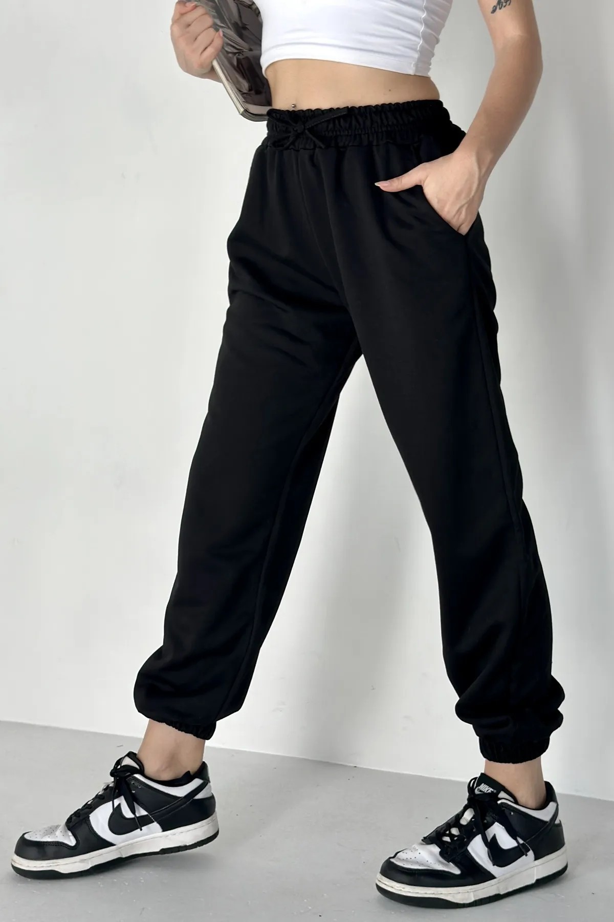 Soft Touch Penye Jogger TS9926 - siyah
