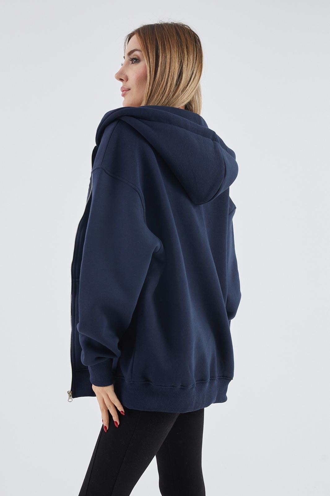 İçi Polarlı Kalın Sweatshirt ZN4545 - lacivert