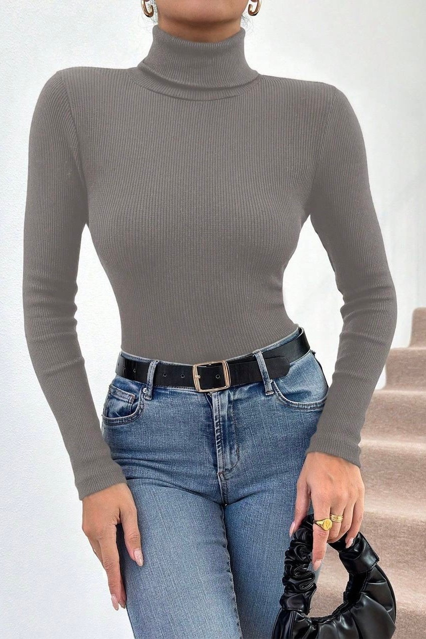Balıkçı Yaka Kaşkorse Body K3067 - gri