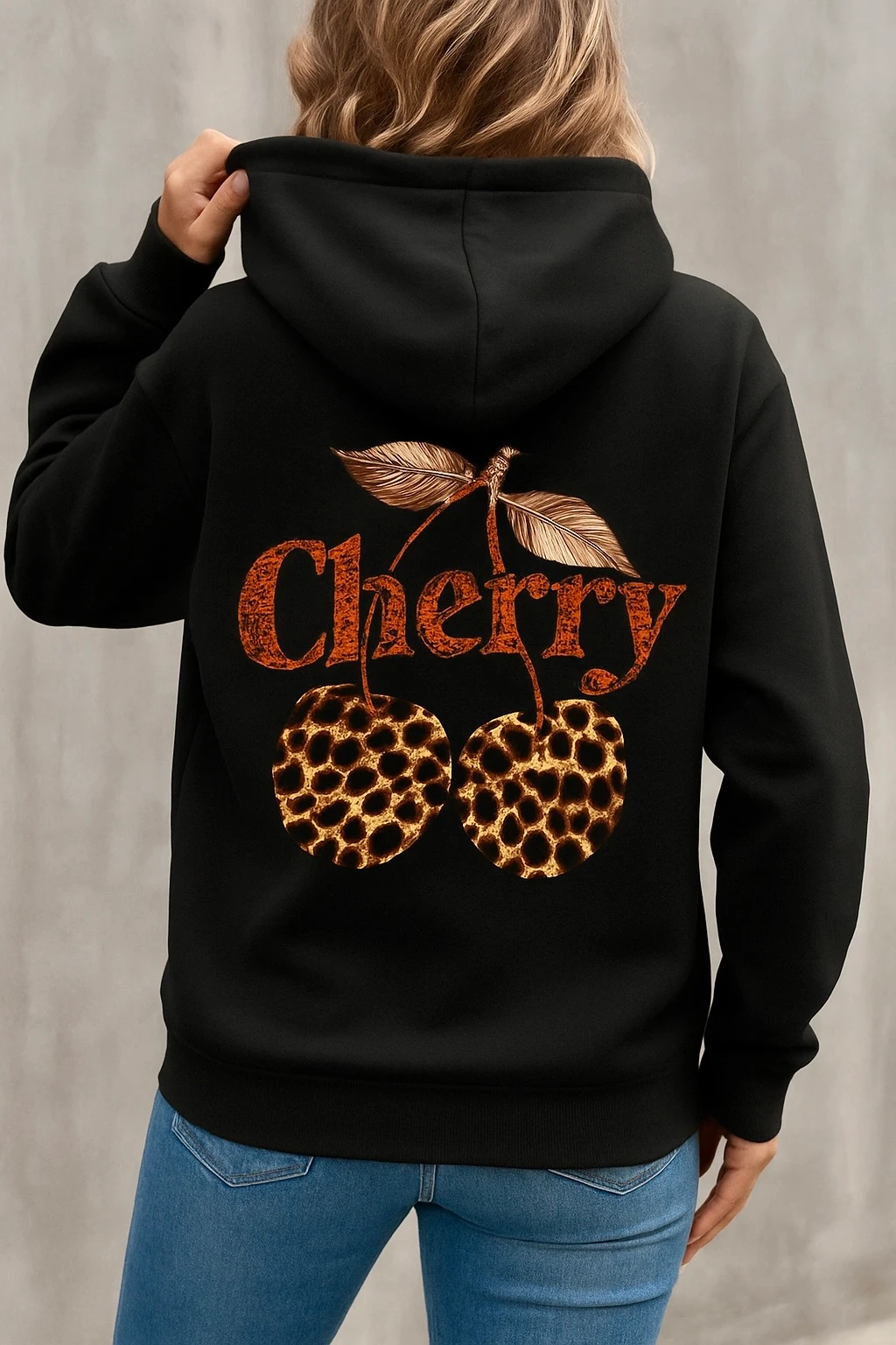 Cherry Baskılı Puff Sweatshirt C7678