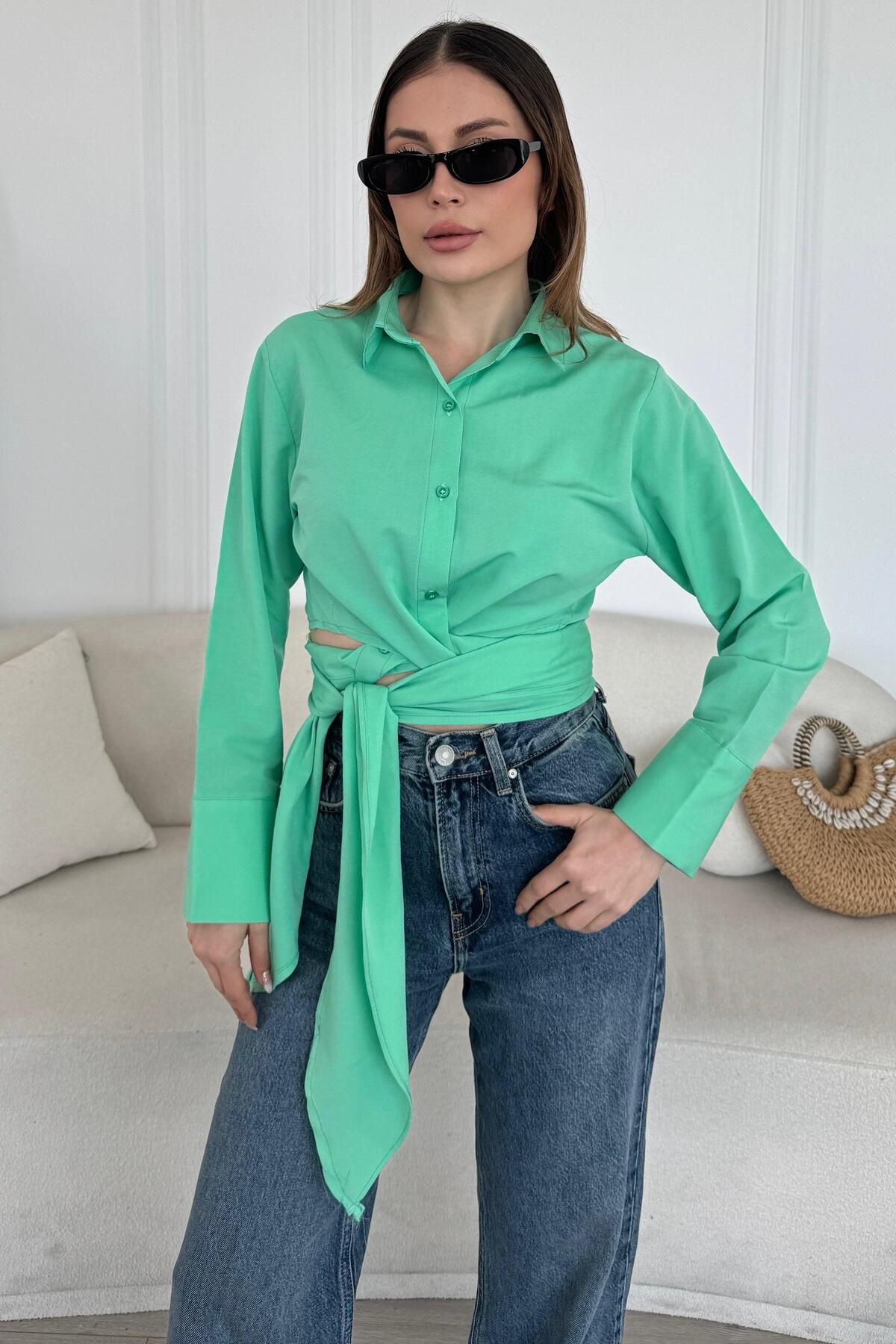 Lüx Kalite Bağlamalı Poplin Gömlek BB0250