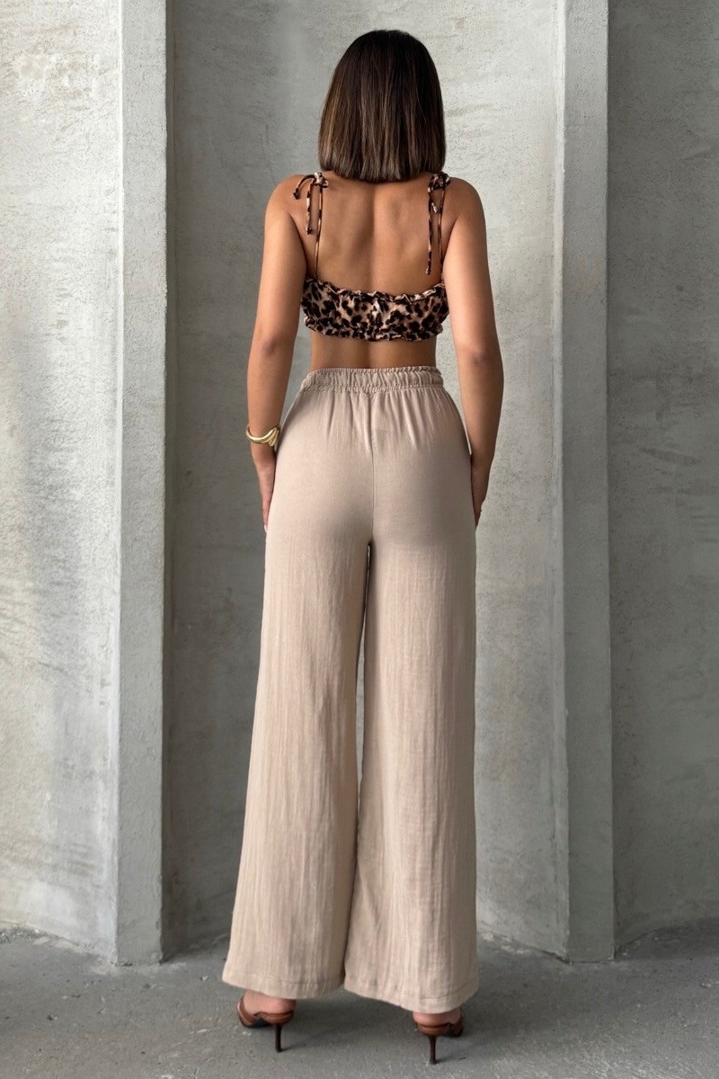 Maldiv Müslin Pantolon MS2272 - bej