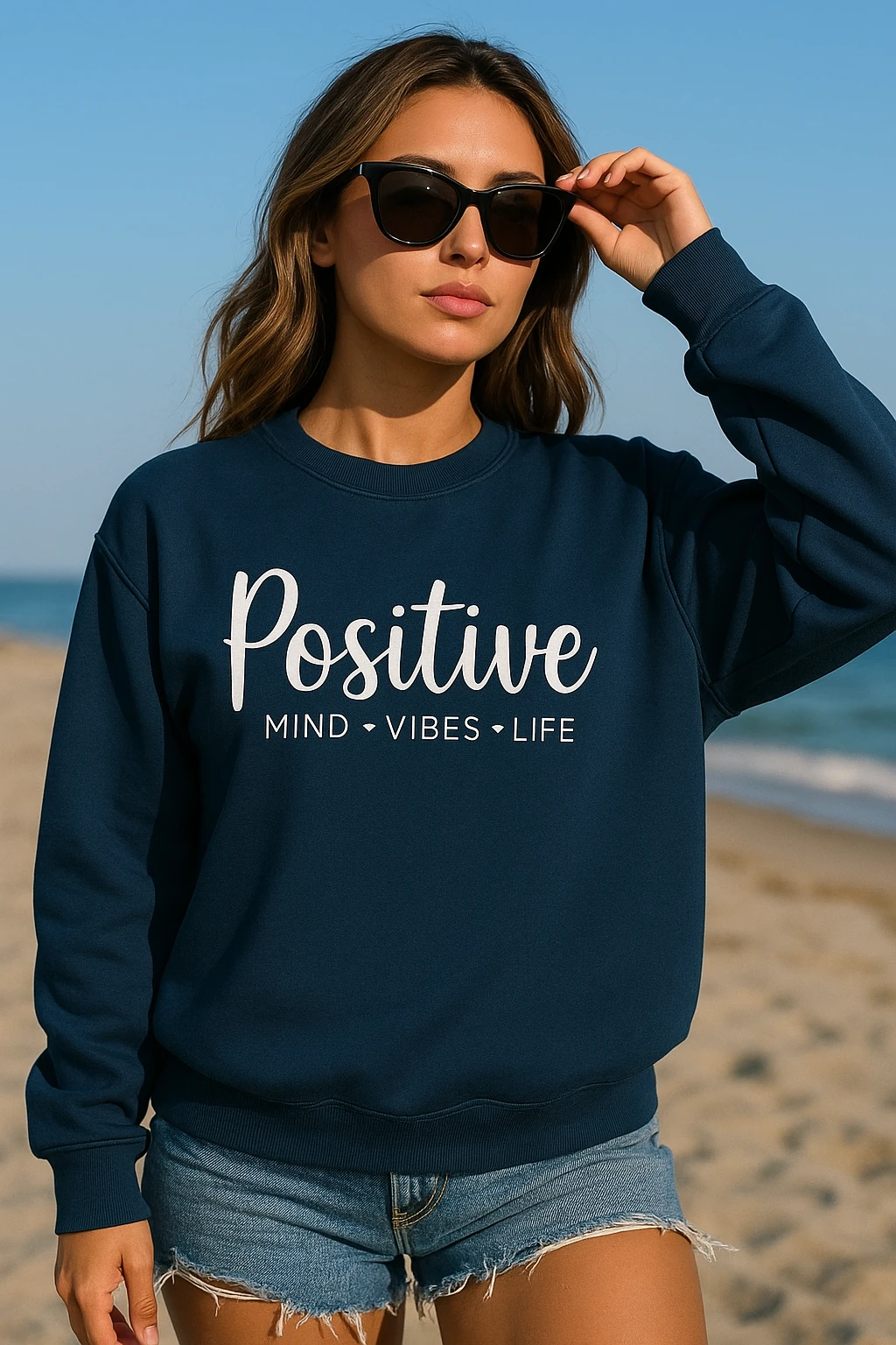 Positive Puff Sweatshirt P4431 - lacivert