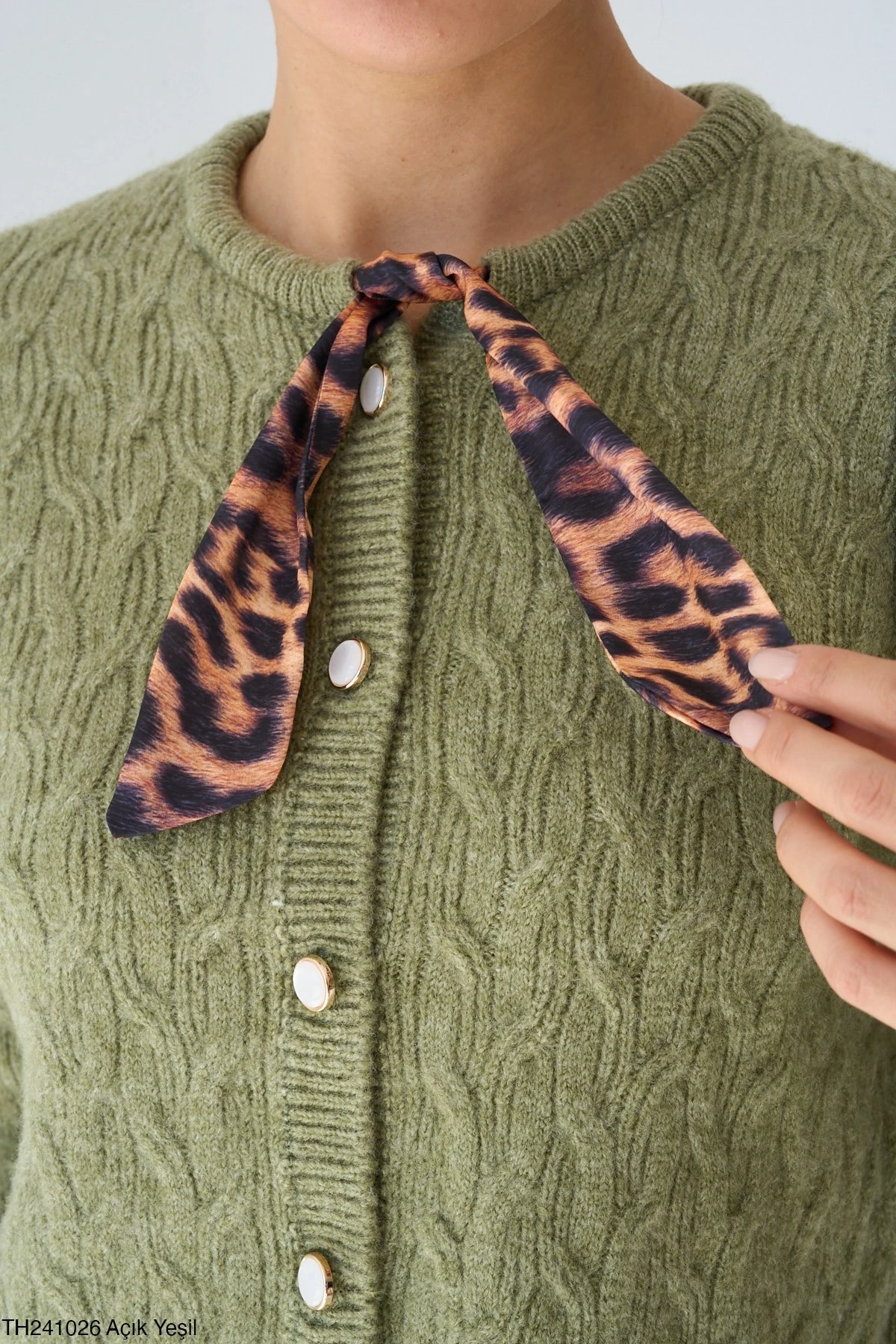 Premium Seri Flarlı Triko B5022 - açık yeşil