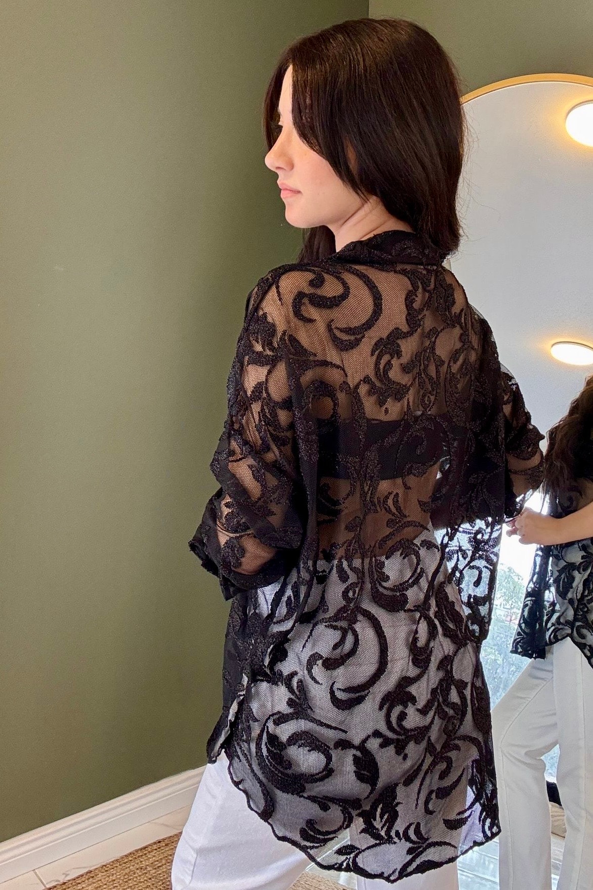 Özel Seri Dantel Gömlek G8332 - siyah
