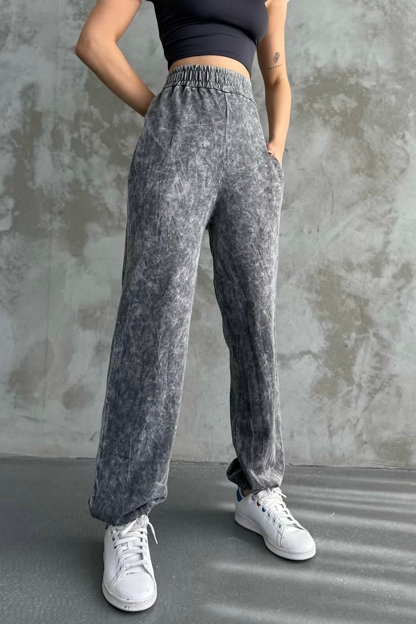 Yıkamalı Jogger Eşofman Altı D3901 - gri