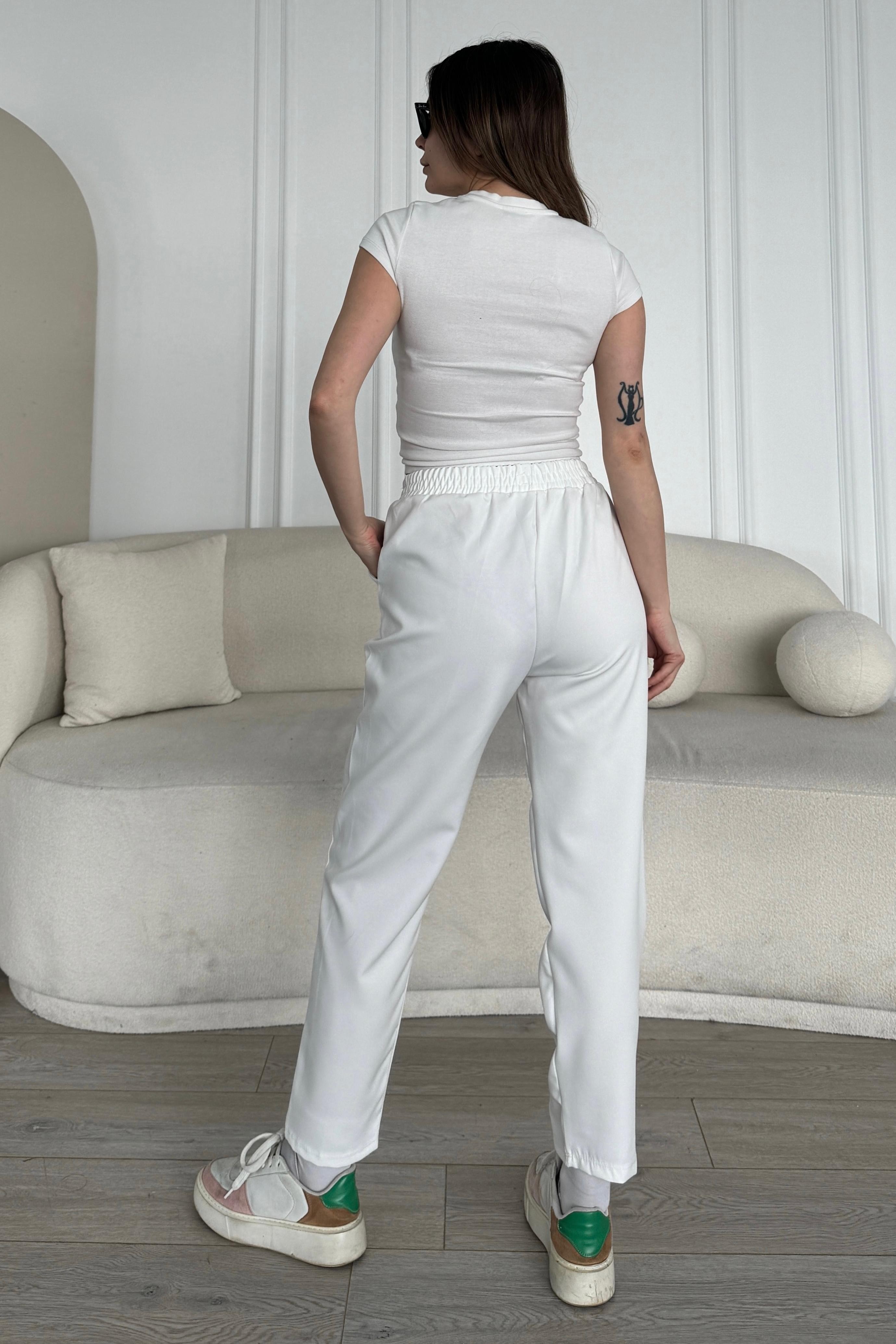 Günlük Rahat Jogger Pantolon JG5009 - beyaz