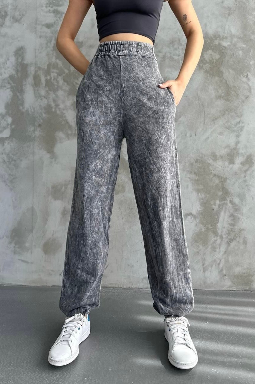Yıkamalı Jogger Eşofman Altı D3901 - gri