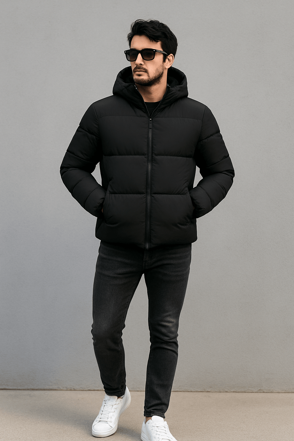 Erkek Şişme Mont M6691 - siyah