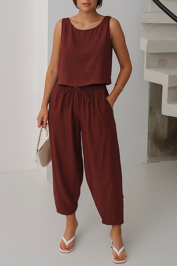 Özel Kalite Reina İkili Takım RQ6644 - BORDO