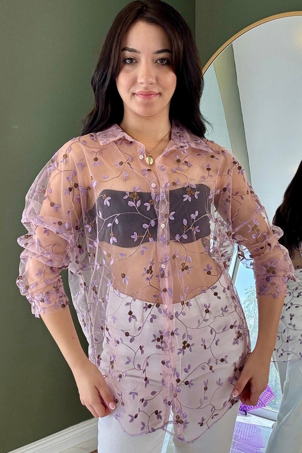 Özel Seri Dantel Gömlek G8332 - pembe