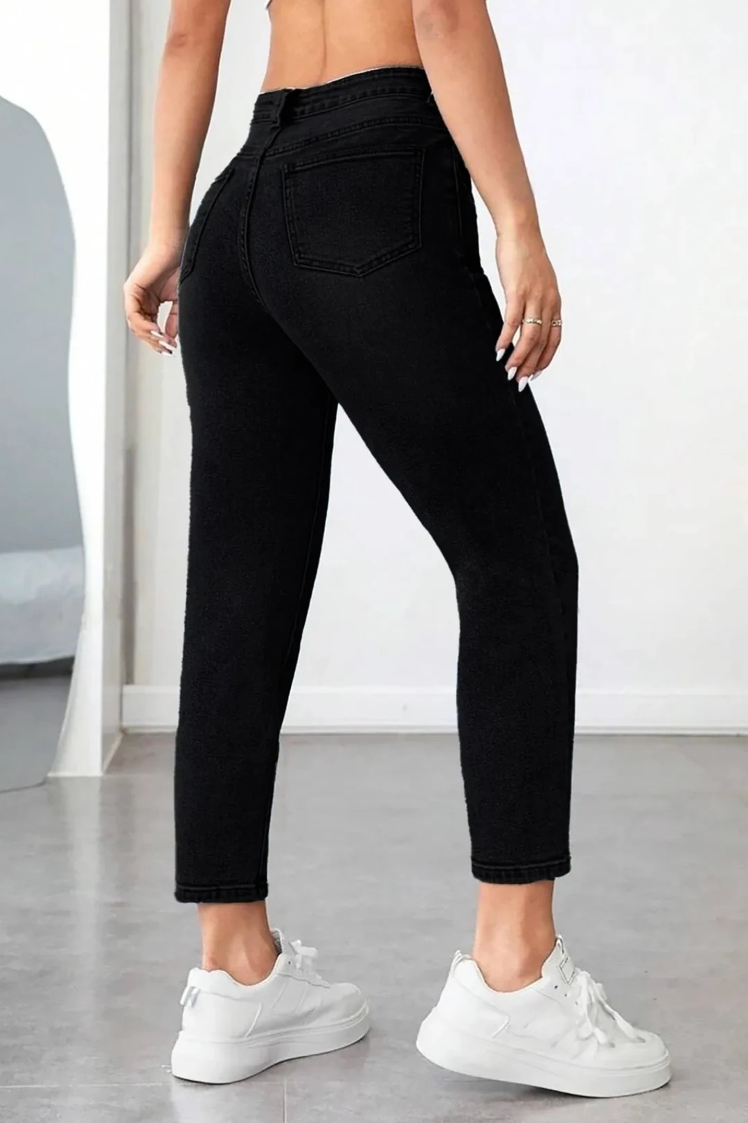 Yüksek Bel Mom Jean 1216B - SİYAH