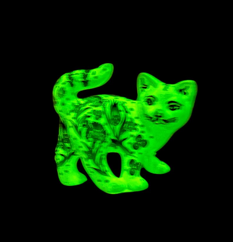 Özel Tasarım El Yapımı Fosforlu Dekoratif Seramik Kedi
