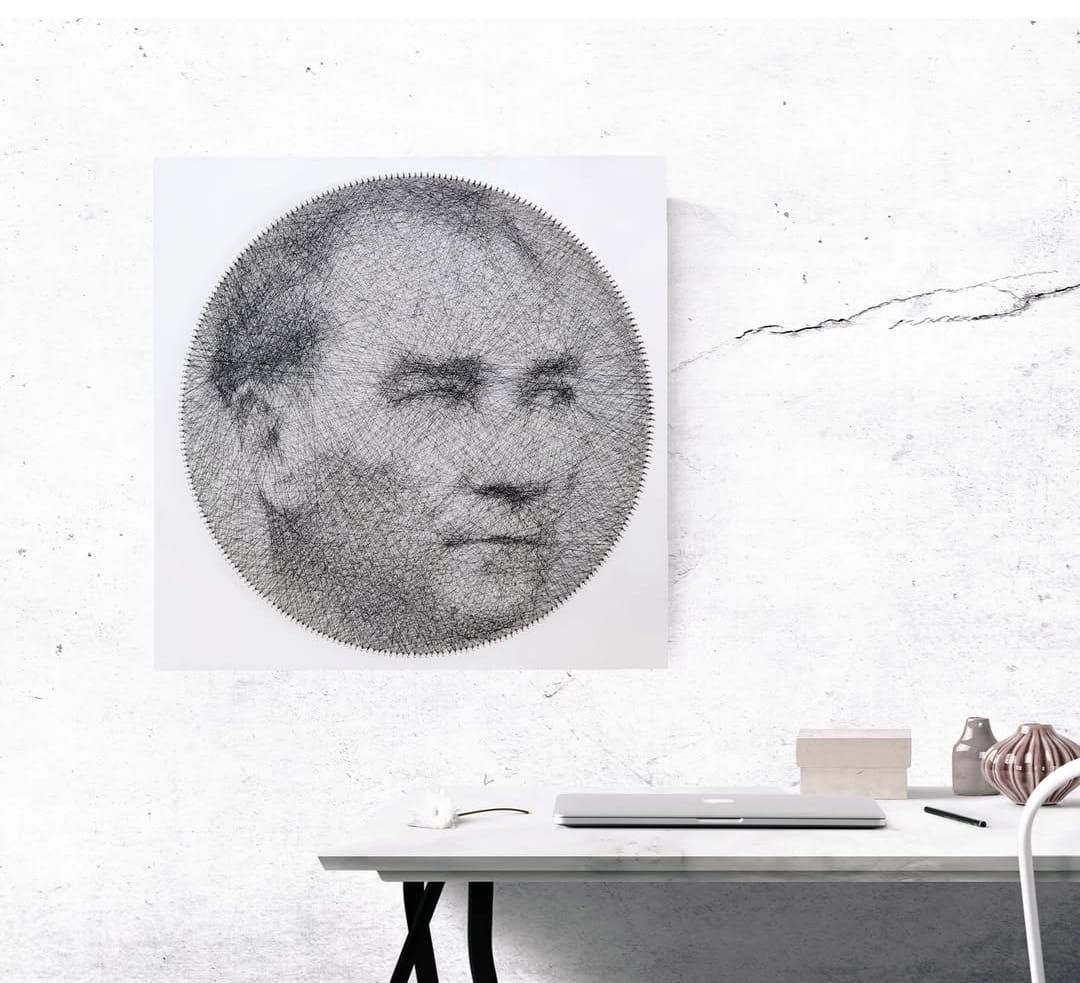 Atatürk Görselli String Art ile Yapılmış Muazzam Tablolar