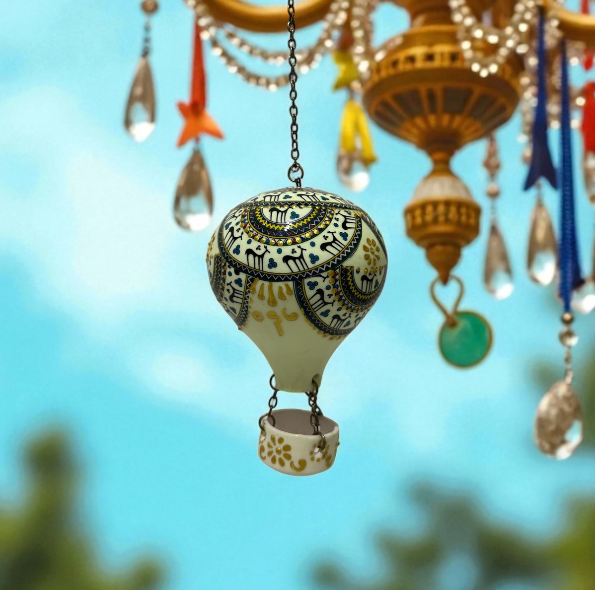 3 Adet El Yapımı Fosforlu Seramik Balon 12 cm & Dekoratif Özel Yapım