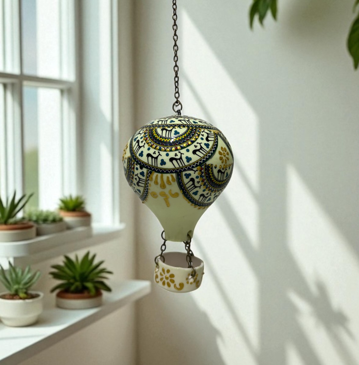 3 Adet El Yapımı Fosforlu Seramik Balon 12 cm & Dekoratif Özel Yapım