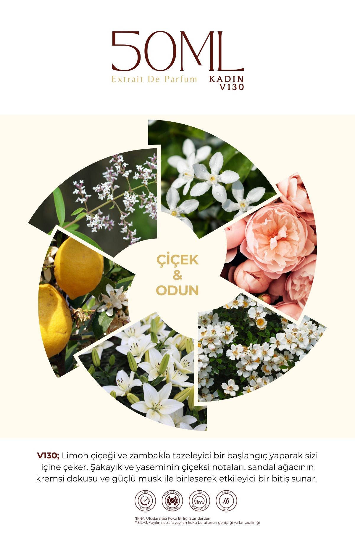 V-130 Kadın 50 ml EDP Parfüm