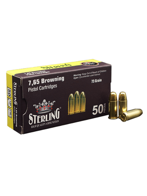 Yerli Mermi - STERLİNG 7,65X17 (FMJ - 73 GRN) TABANCA FİŞEĞİ