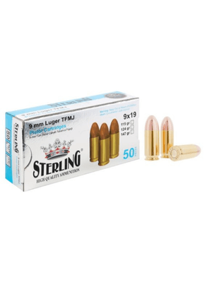 Yerli Mermi - 9x19 MM LUGER STERLİNG (TFMJ - 124 GRN) TABANCA FİŞEĞİ