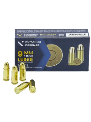 Yerli Mermi - KOMANDO DEFENCE LUGER (115 GRN) ÇELİK KOVAN TABANCA FİŞEĞİ