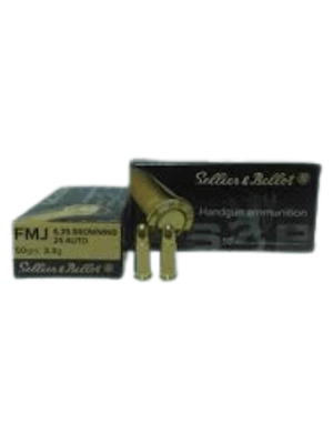 İthal Mermiler - SELLIER&BELLOT 6.35 MM (25 ACP) FMJ-50 GRN TABANCA FİŞEĞİ