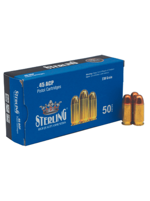 Yerli Mermi - STERLİNG 45 ACP (11,43) FMJ 230 GRN TABANCA FİŞEĞİ