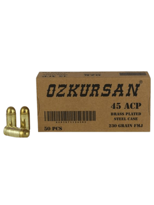 Yerli Mermi - ÖZKURSAN 45 ACP (11,43) FMJ 230 GRN TABANCA FİŞEĞİ