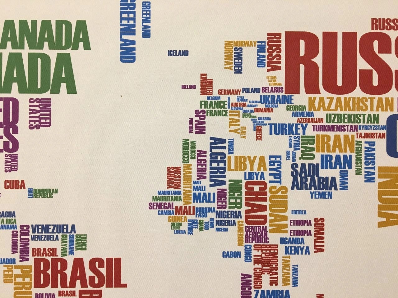 230 - Country Names World Map