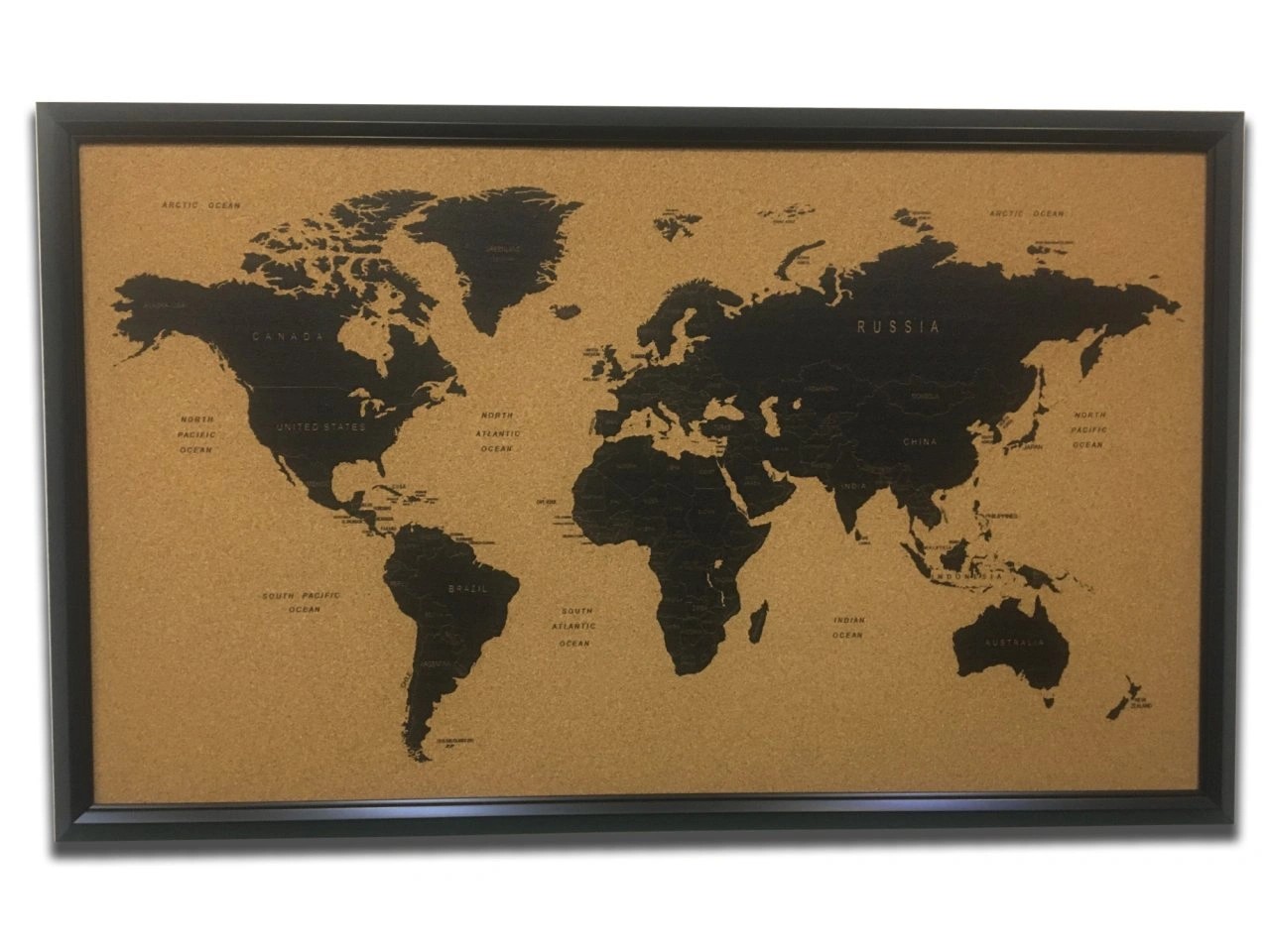 112 -  Cork World Map - All Black