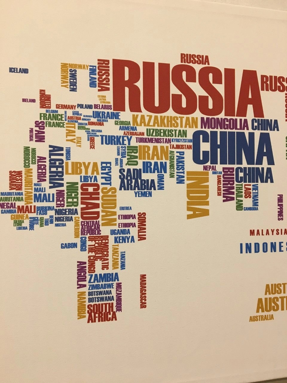 230 - Country Names World Map