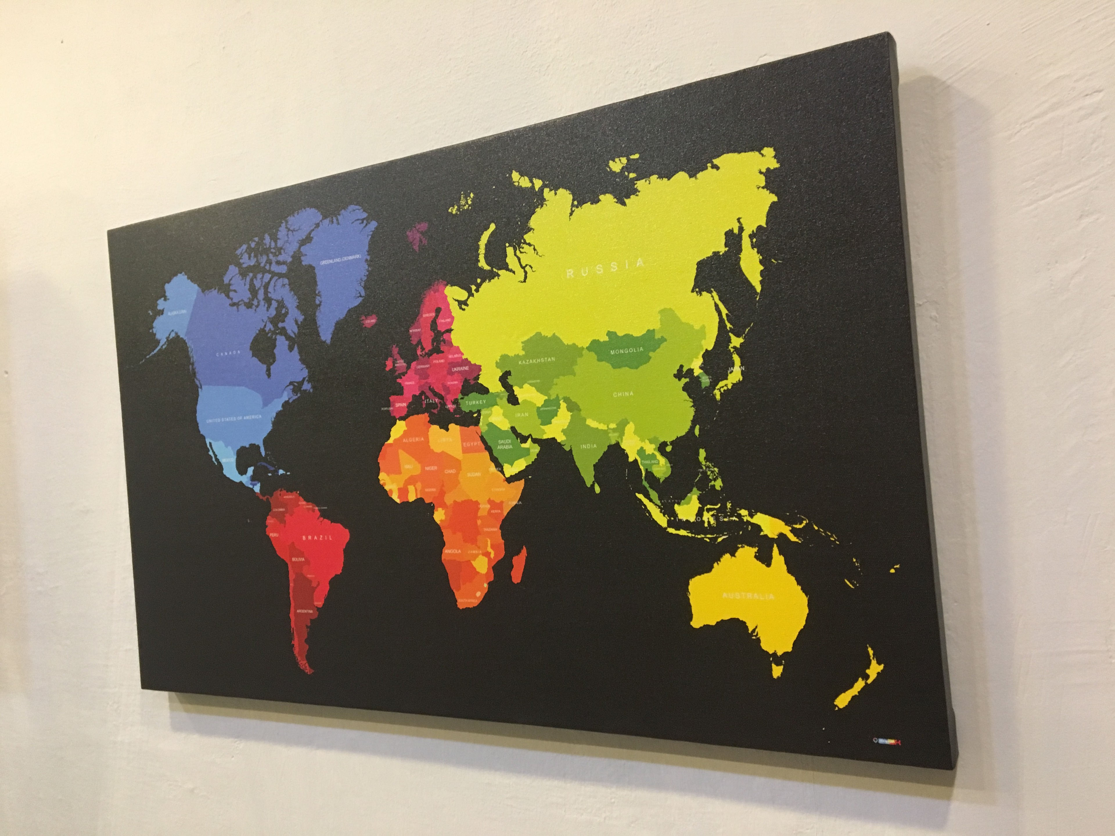 201 - Black World Map