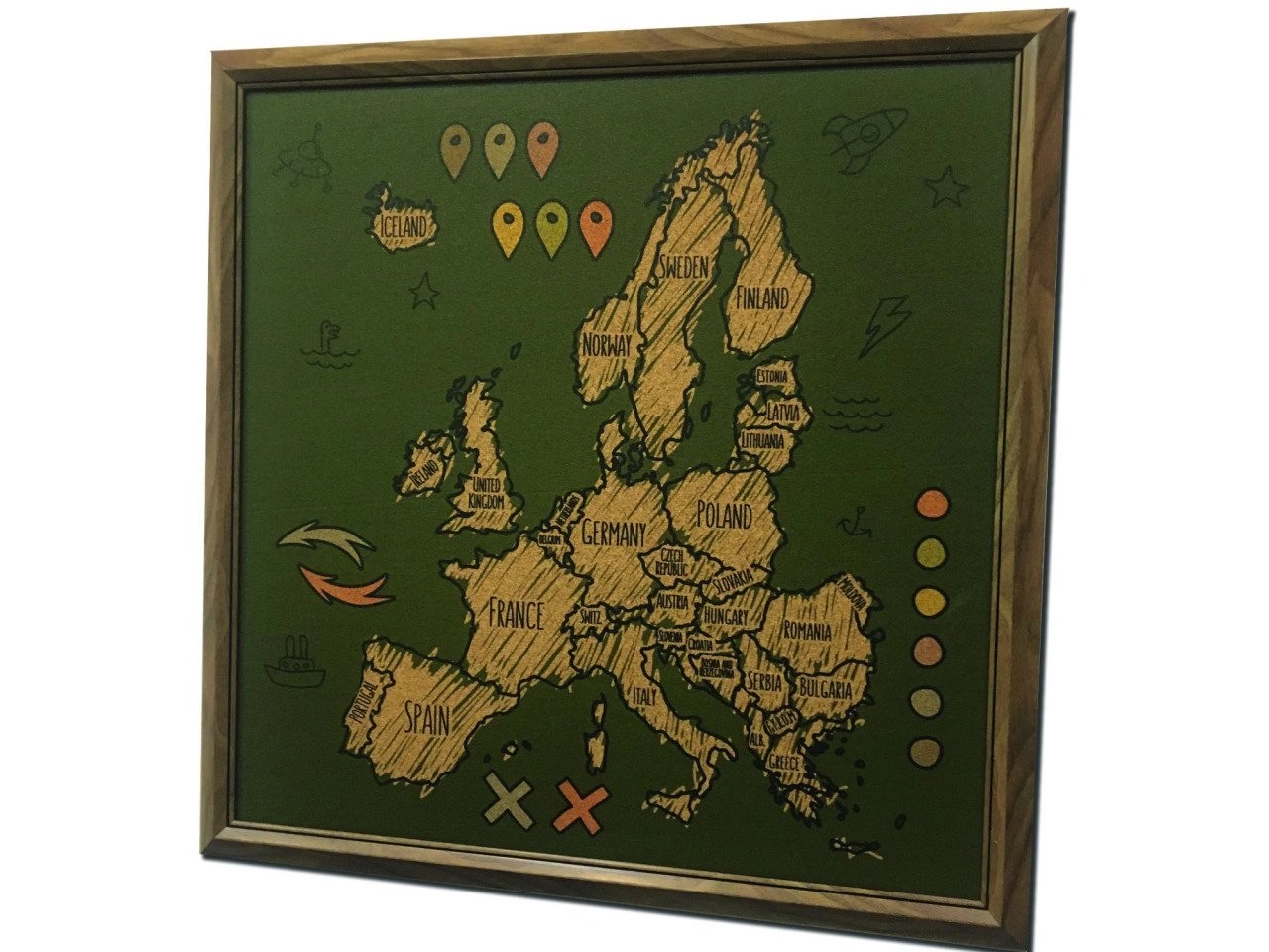 Cork Europe Map - Hand Drawing