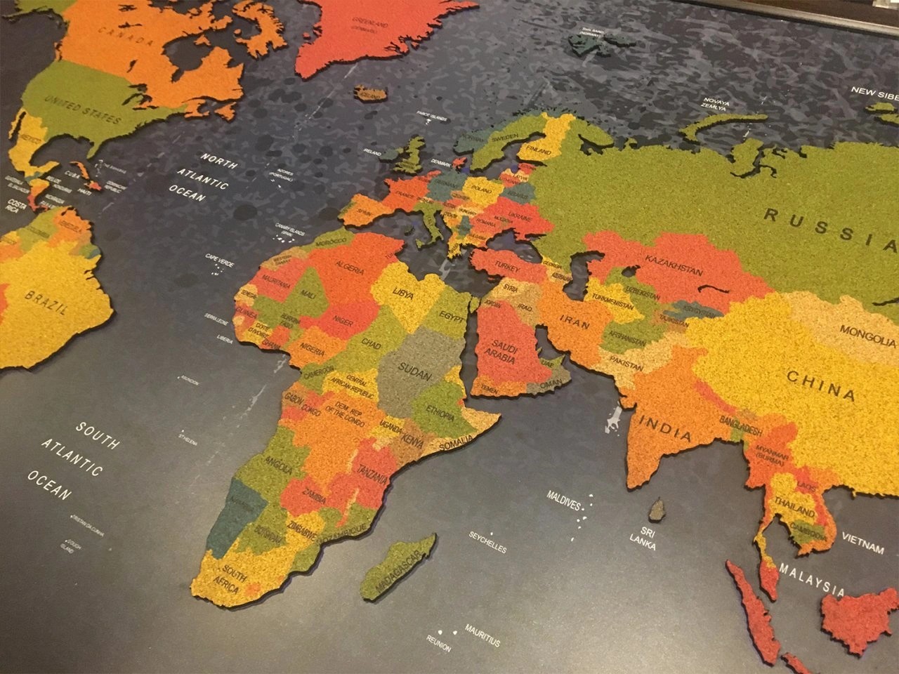 408 - 3D Mantar Dünya Haritası(Renkli)