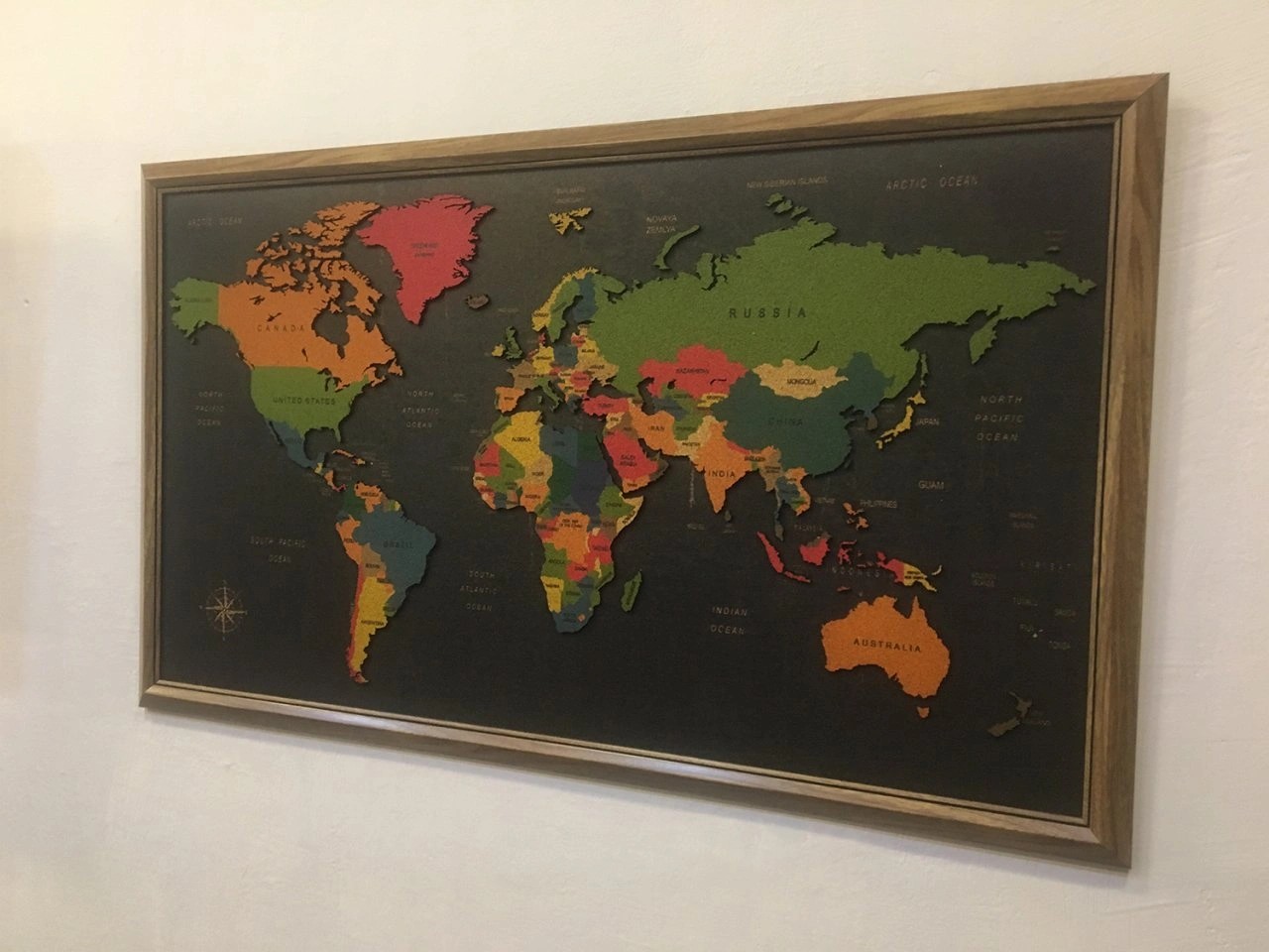 405 - 3D Mantar Dünya Haritası (Renkli)