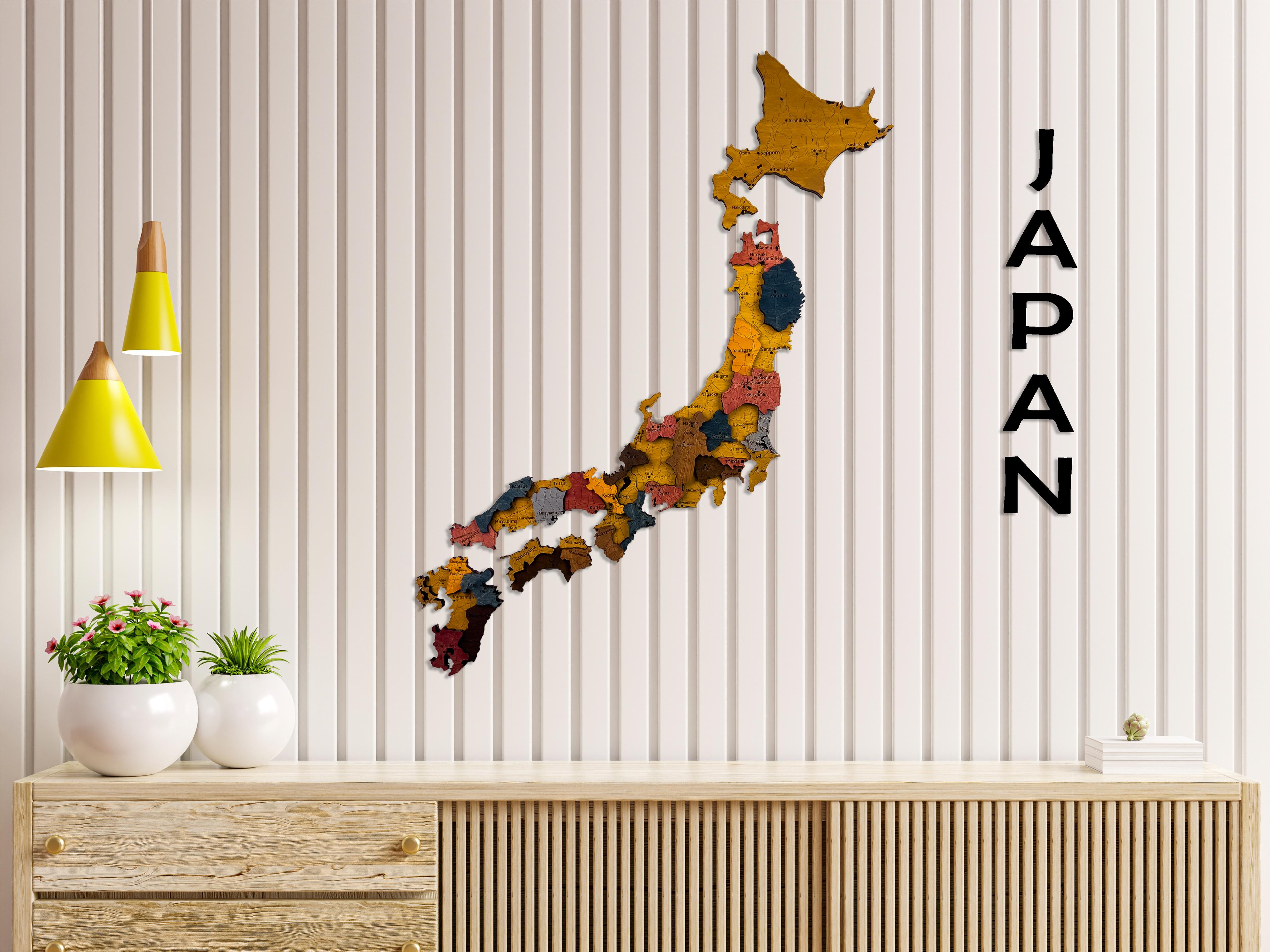 Ahşap Japonya Haritası