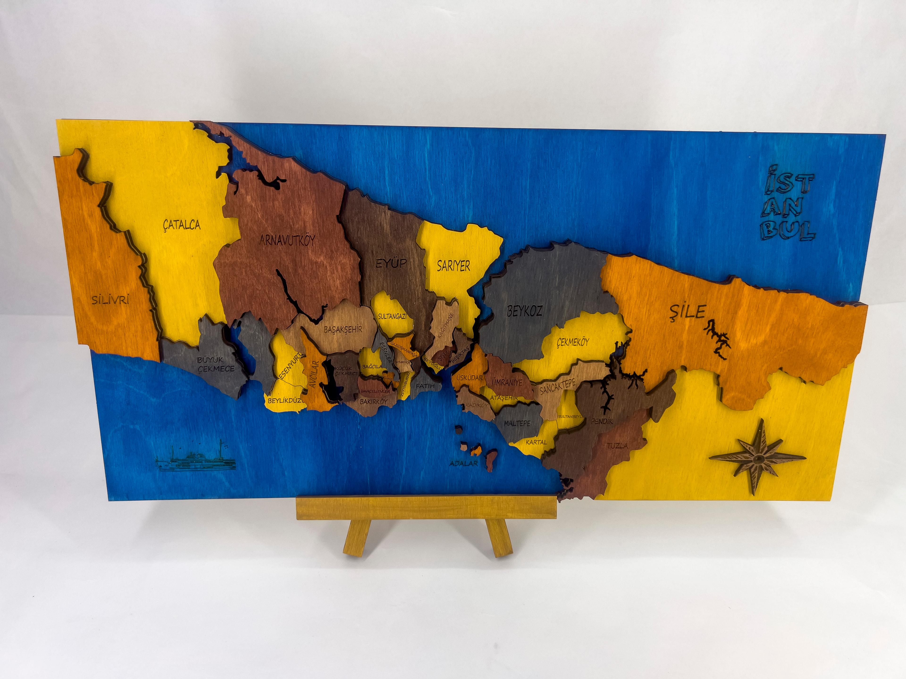 710 - Wooden Istanbul Map